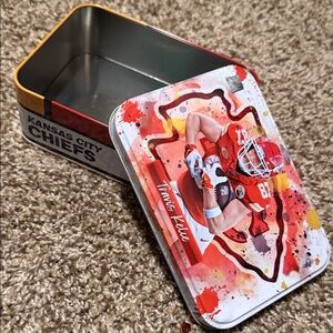 NFL metal tin featuring Kansas City Chiefs’ Travis Kelce #87 - EUC!